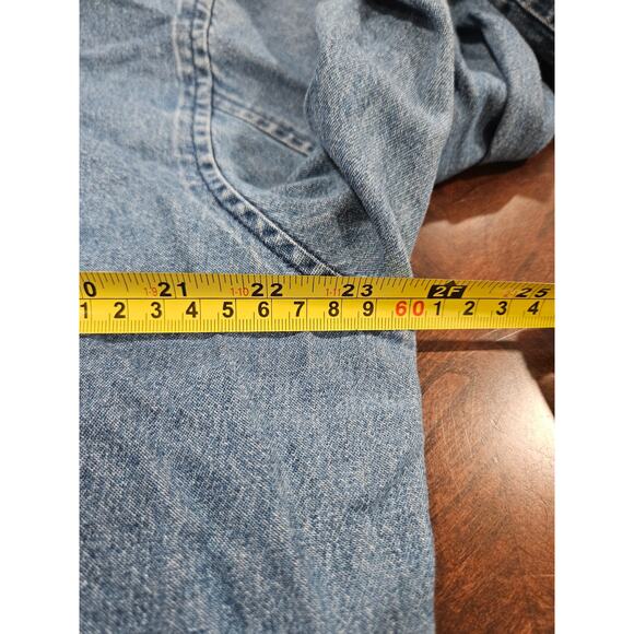 Vintage Erika Denim Zip Jacket Leaf Appliqué Embroidered Pockets Jean Jacket XL - Picture 5 of 6